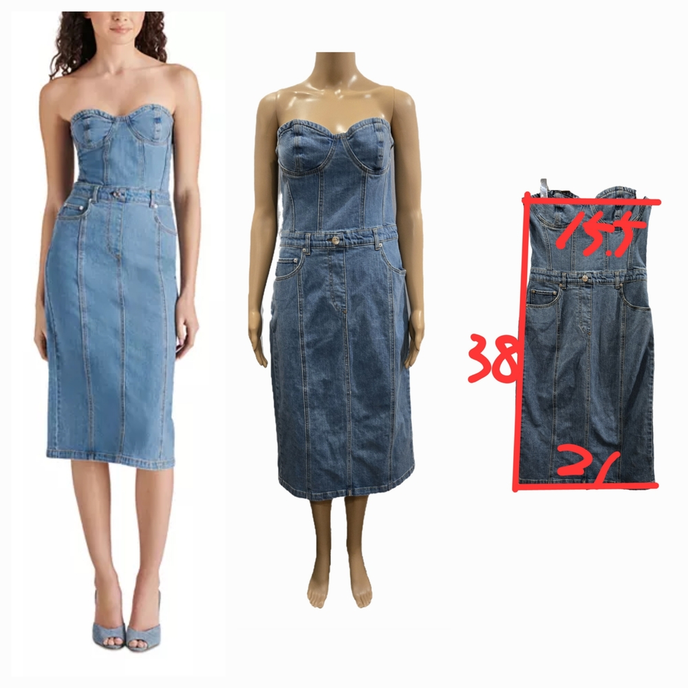 BNWTT Women's Steve Madden Strapless Anya Denim Dress Size M